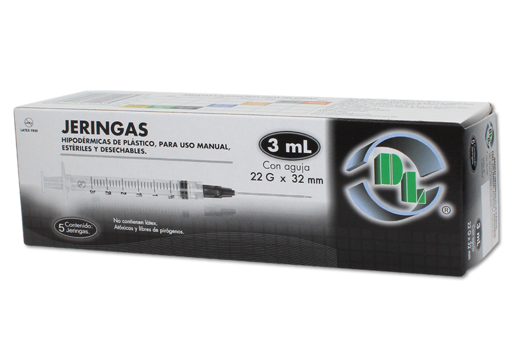 JERINGA NEGRA 5 JERS 22X32MM/3 ML