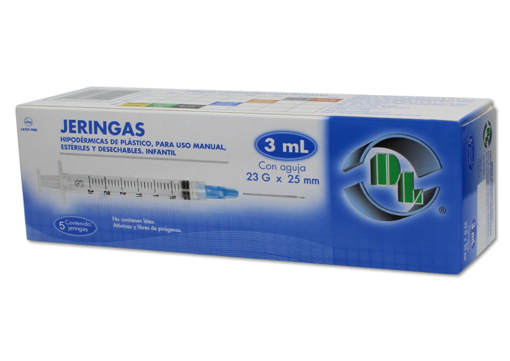 JERINGA PED. AZUL 5 JERS 23X25MM/3 ML