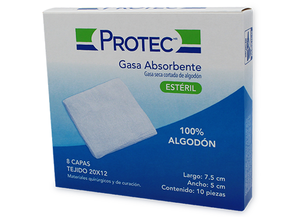 GASA PROTEC ESTERIL 10 GASA 7.5CMX5 CM