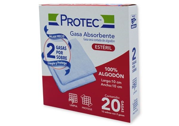 GASA PROTEC ESTERIL 20 GASAS 10X10 CM