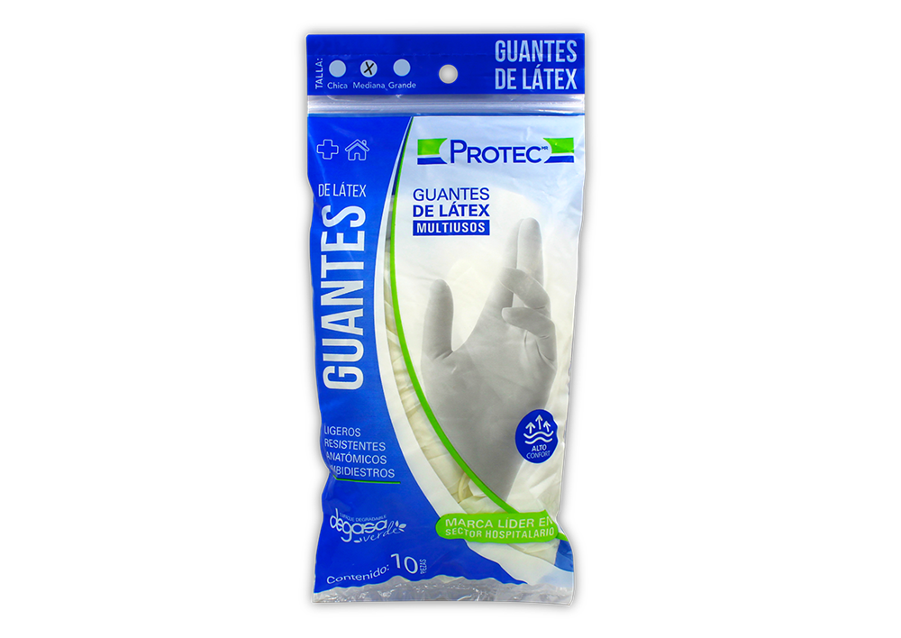 GUANTE LATEX MED NO ESTERIL 1 BOL 10 PZA