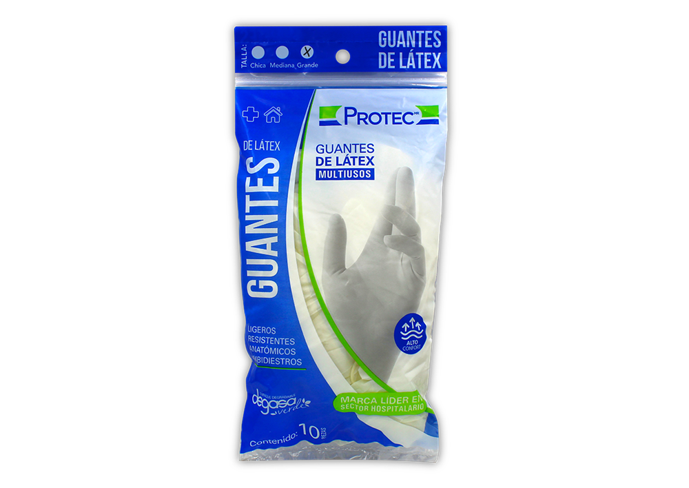 GUANTE LATEX GDE NO ESTERIL 1 BOL 10 PZA