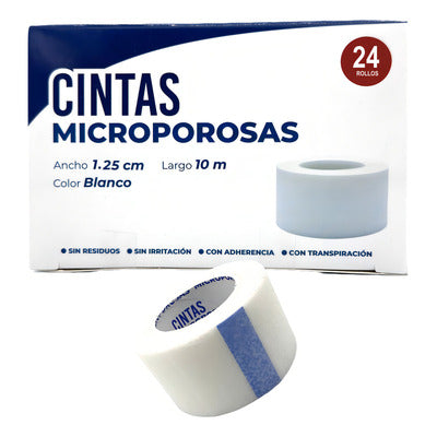 CINTA MICROPOR BLANCA 24 PZA 1.25CMX10M