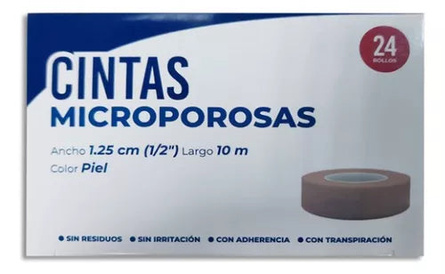 CINTA MICROPOR PIEL 24 PZA 1.25 CM X10 M