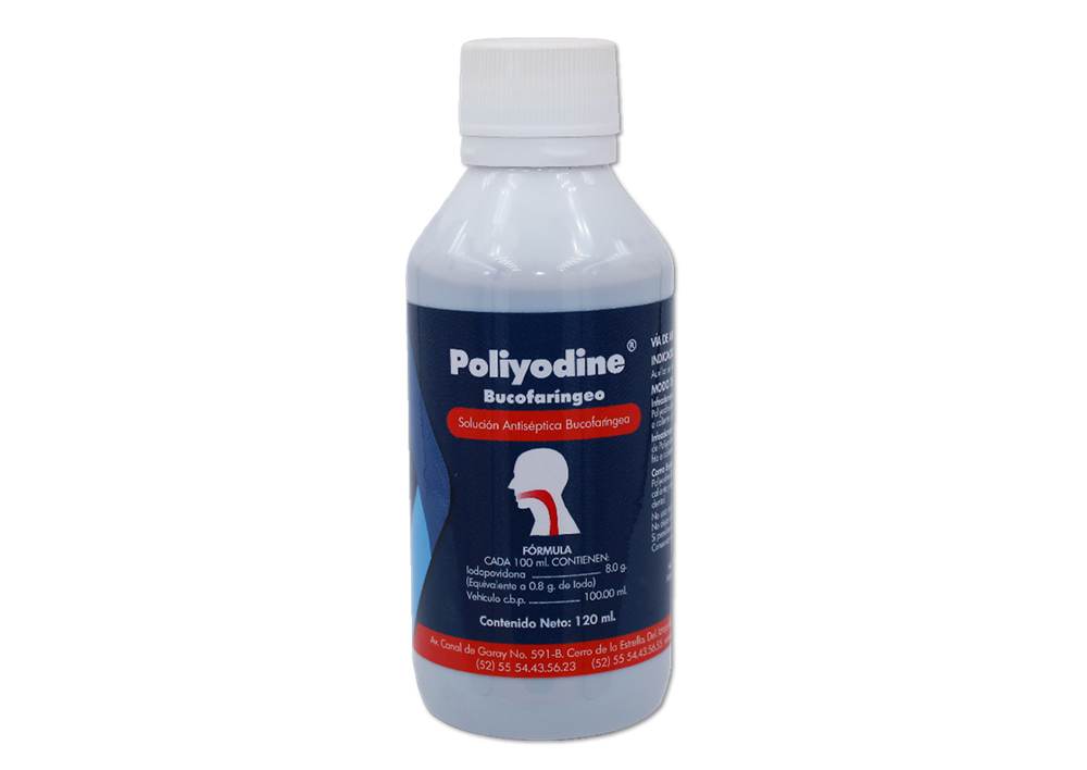 POLIYODINE BUCOFARINGEO 1 SOL 8% 120 ML