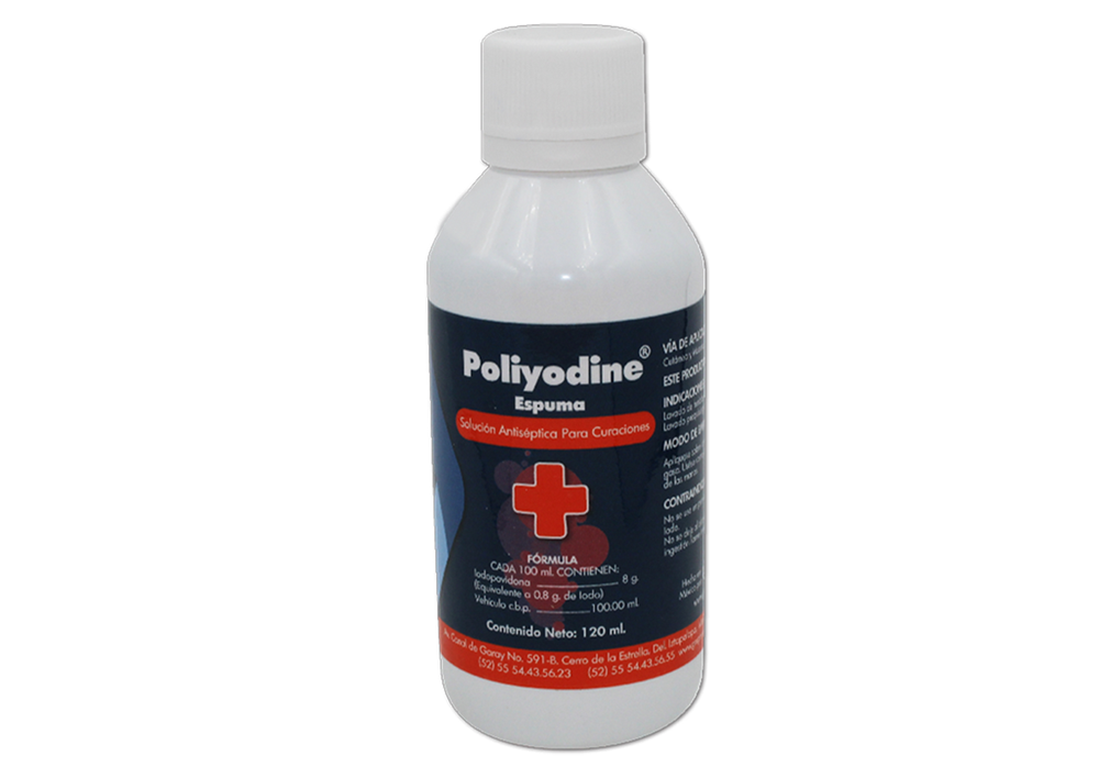 POLIYODINE ESPUMA 1 SOL 8% 120 ML