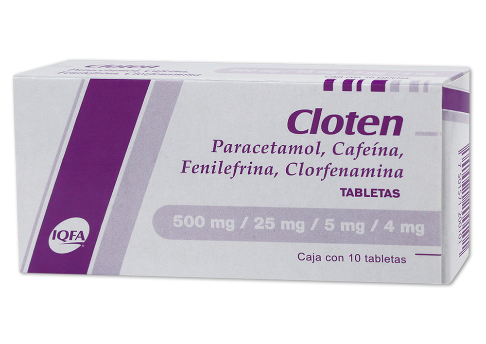 CLOTEN 10 TAB 500/25/5/4 MG