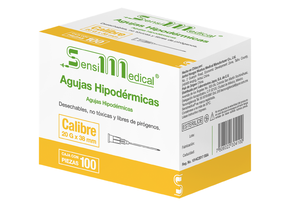 AGUJAS HIPODERMICAS 100 AGUJAS 20X38 MM
