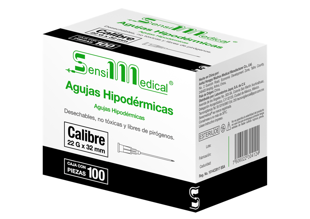 AGUJAS HIPODERMICAS 100 AGUJAS 22X32 MM