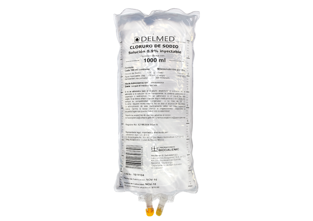 SOLUCION CLORURO DE SODIO 0.9% 1000 ML