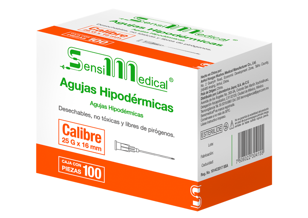 AGUJAS HIPODERMICAS 25X16 MM C/100