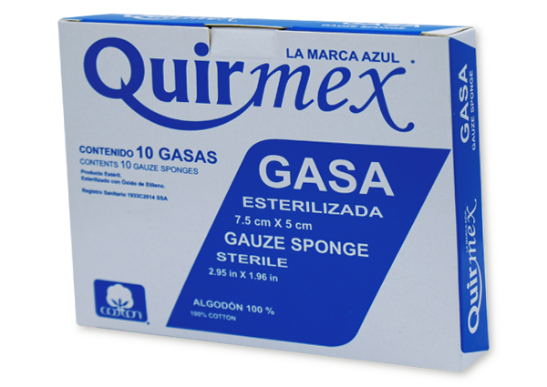 GASA ESTERILIZADA 10 SOB 7.5CMX5CM