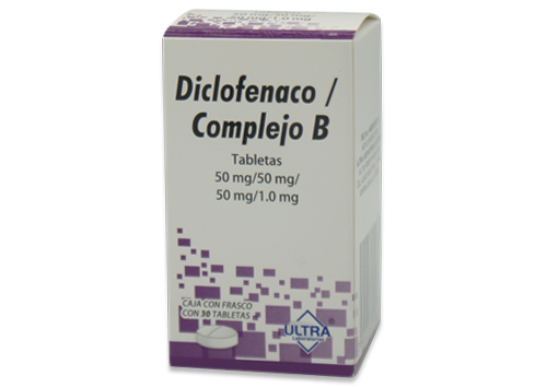 DICLOFENACO,COMPLEJO B 30 TAB 50/1 MG