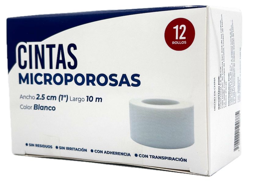 CINTA MICROPOR BLANCA 12 PZA 2.5 CMX10 M