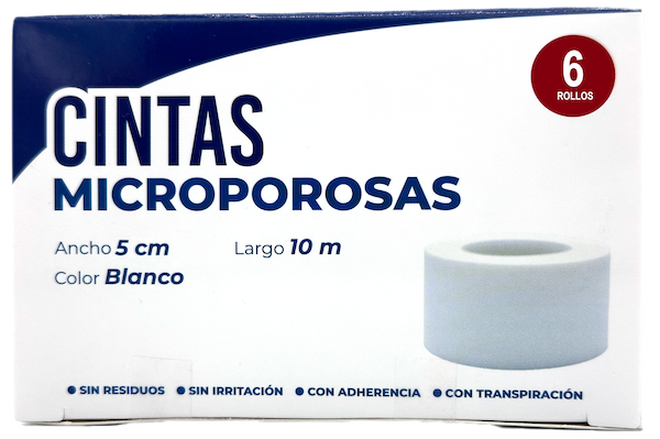 CINTA MICROPOR PIEL 6 PZA 5 CM X 10 M