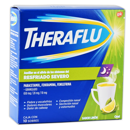 THERAFLU LIMON 10 SOB 650/20/10 MG