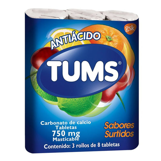 TUMS MIX 24 TAB 750 MG