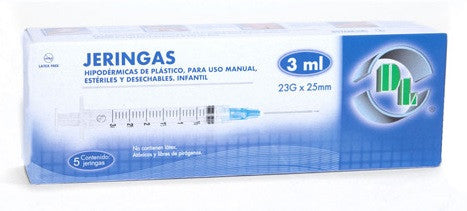JERINGA PED. AZUL 100 JERS 23X25MM/3 M