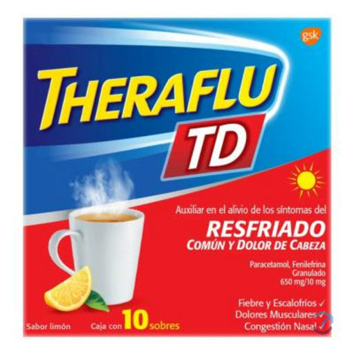 THERAFLU TD LIMON 10 SOB 650/10 MG