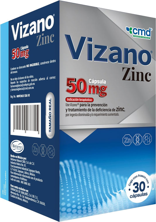 VIZANO ZINC 30 TAB 50 MG