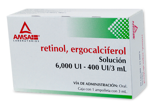 RETINOL/ERGOCAL 1 AMP 6000/400 UI/ 3 ML