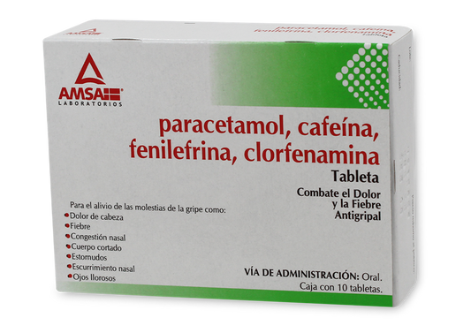 CLORFENAMINA COMP 10 TAB 500/25/5/4 MG