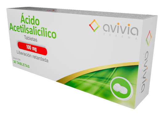 ACIDO ACETILSALICILICO 30 TAB 100 MG - Avivia Pharma