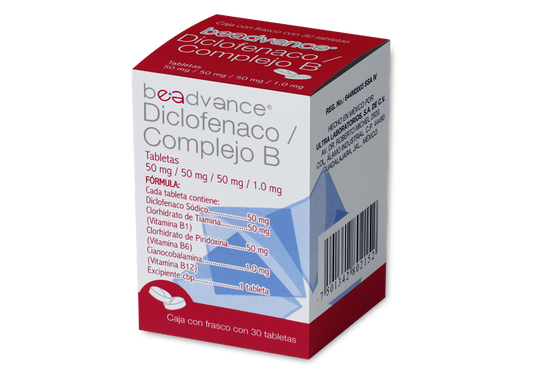 DICLOFENACO/COMPLEJOB 30 TAB 50/50/50 MG