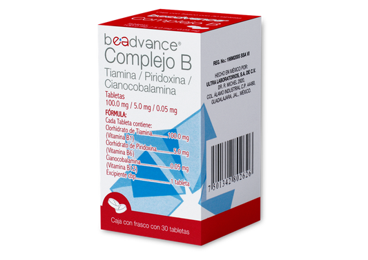 COMPLEJO B 30 TAB 100/5/.05MG