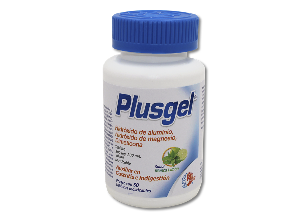 PLUS GEL 50 TAB 200/200/20 MG