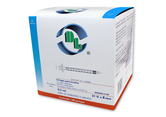 JERINGA INSULINA 100 JERS 31X8MM/.5 ML