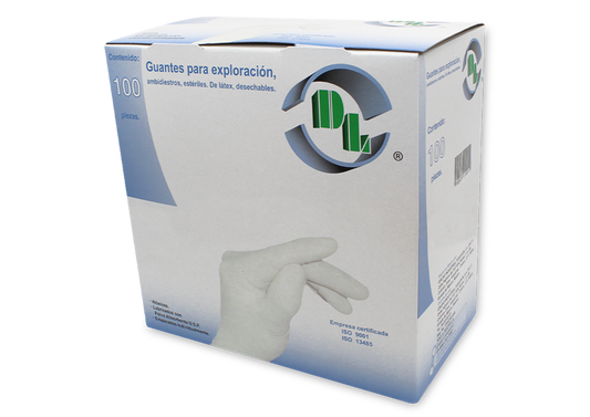 GUANTE LATEX ESTERIL GDE 1 CJA 100 PZAS