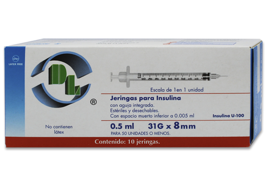 JERINGA INSULINA 10 JERS 31X8MM/.5 ML