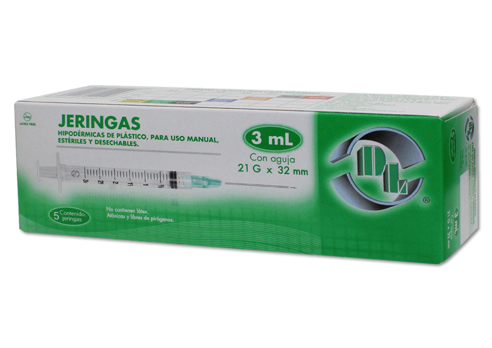 JERINGA VERDE 5 JERS 21X32MM/3 ML