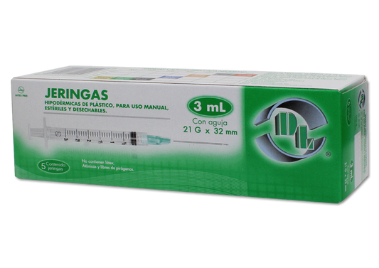 JERINGA VERDE 5 JERS 21X32MM/3 ML