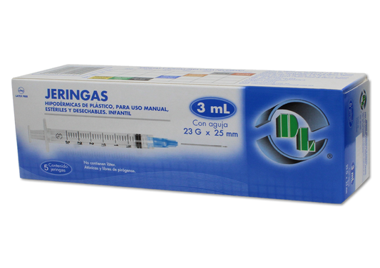 JERINGA PED. AZUL 5 JERS 23X25MM/3 ML