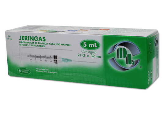 JERINGA VERDE 5 JERS 21X32MM/5 ML