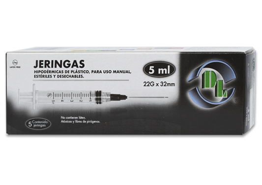 JERINGA NEGRA 5 JERS 22X32MM/5 ML