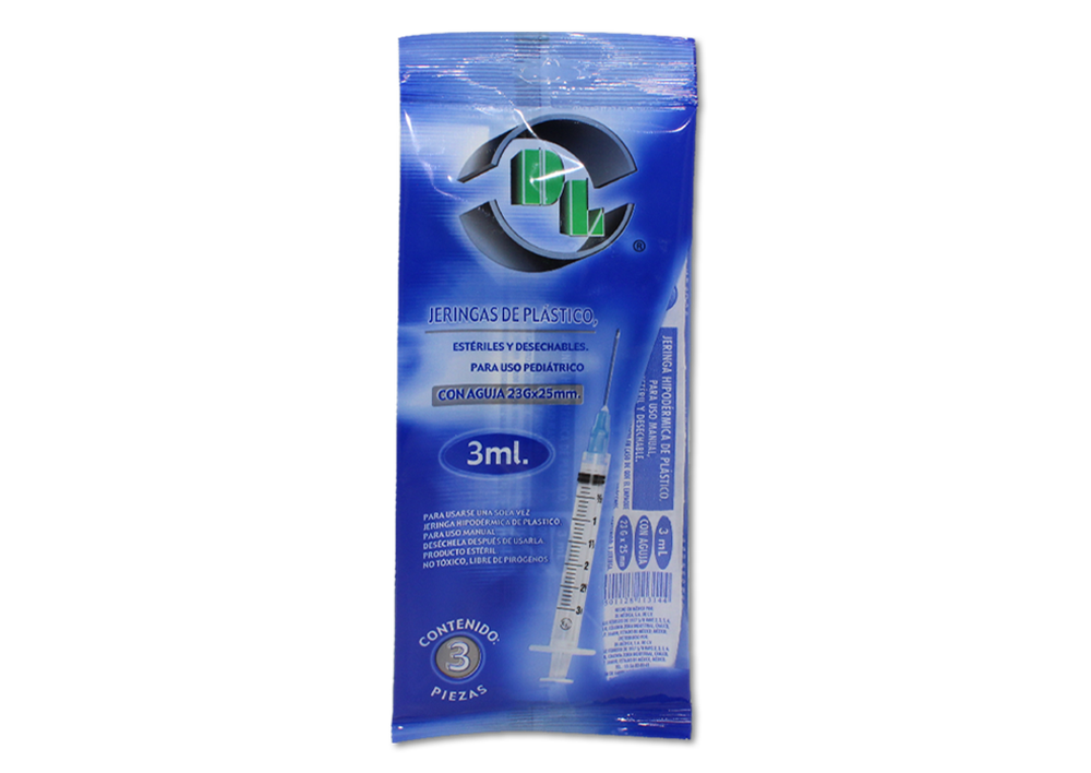 JERINGA PED. AZUL 3 JERS 23X25MM/3 ML