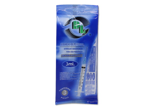 JERINGA PED. AZUL 3 JERS 23X25MM/3 ML