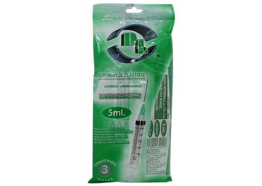 JERINGA VERDE 3 JERS 21X32MM/5 ML