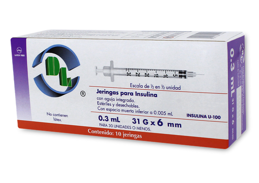 JERINGA INSULINA 10 JERS 31X6MM/.3 ML