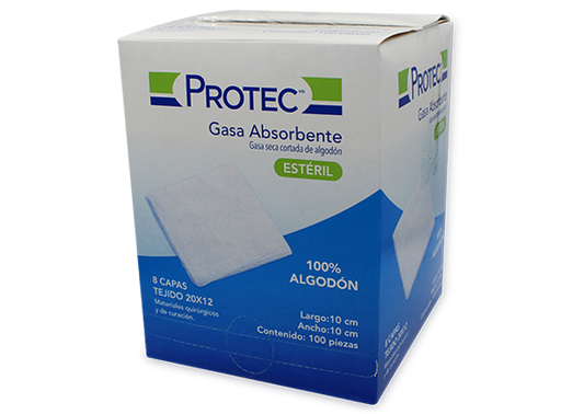GASA PROTEC ESTERIL 100 GASA 10CMX10 CM