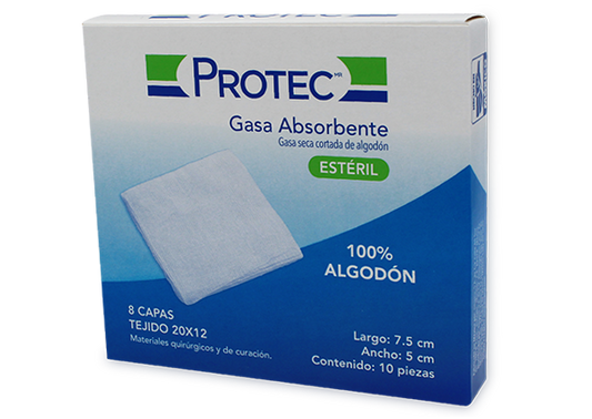GASA PROTEC ESTERIL 10 GASA 7.5CMX5 CM