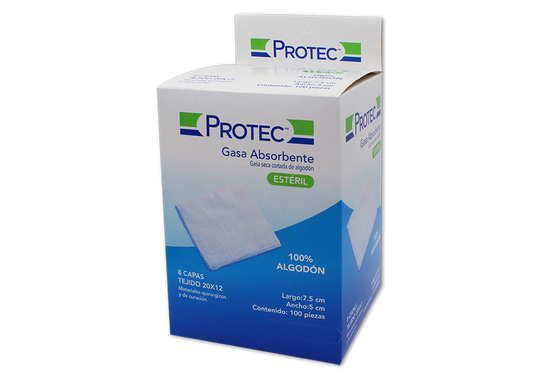 GASA PROTEC ESTERIL 100 GASA 7.5 CMX5 CM