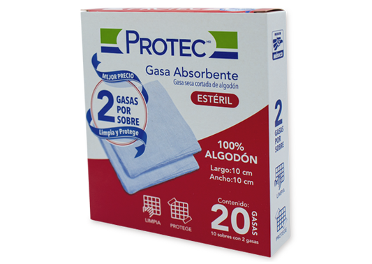 GASA PROTEC ESTERIL 20 GASAS 10X10 CM