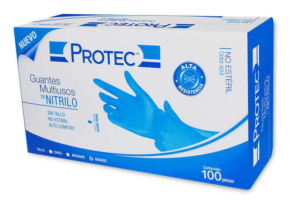 GUANTE GDE NO ESTE NITRILO 1 CJA 100 PZA