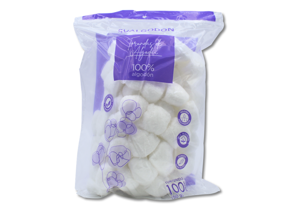 BOL DE A SUALGODON CON 100 TORUNDAS 50 G