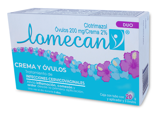 LOMECAN DUO 3 OVULOS Y CREMA 200 MG