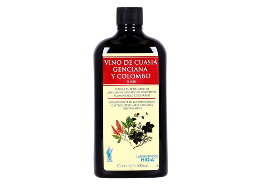 VINO DE CUASIA GENCIANA Y COLOMBO 400 ML
